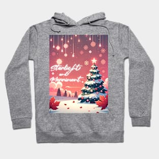 Starlight Merriment: Whimsical Christmas Tree Tee Hoodie